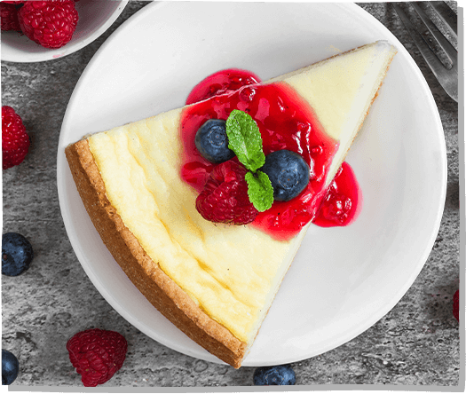 Classic Cheesecake with Strawberry Sauce